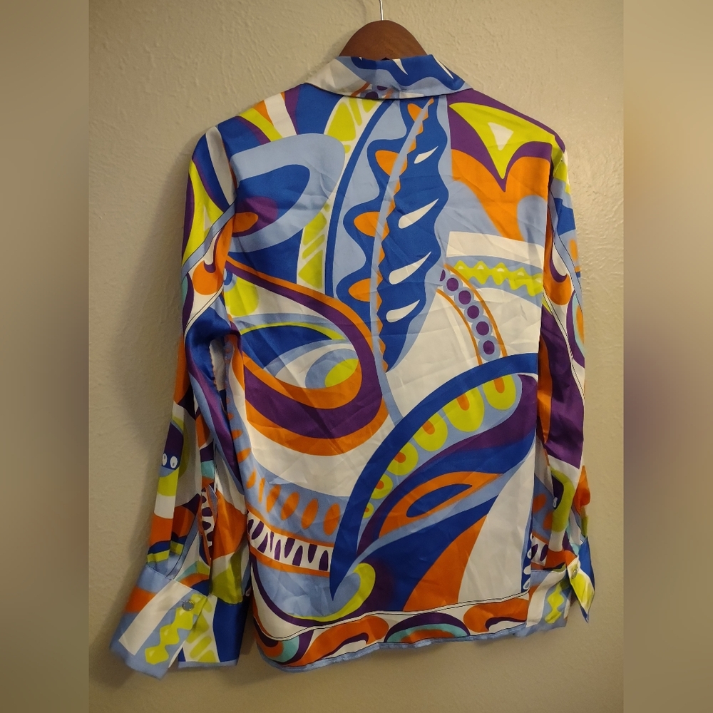 ***SOLD 2/8/25***Zara Retro Swirl Print Button Down Shirt Size Large - Picture 8 of 14
